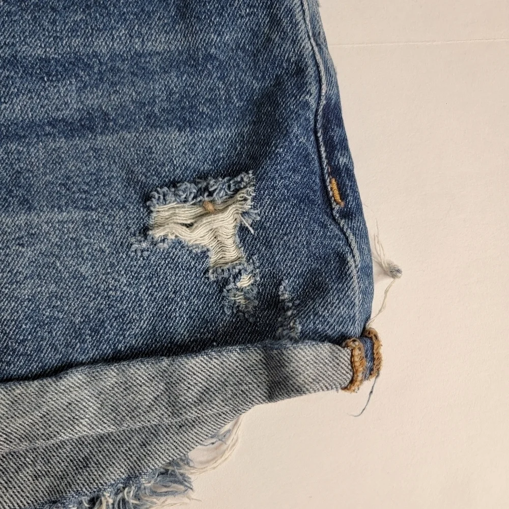 Free People Lasso Denim Shorts Sz 31 Cut-Off Distressed Button Fly
